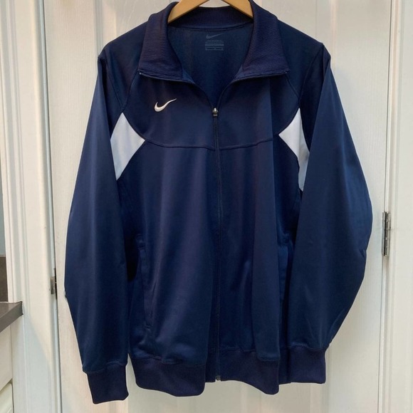Nike Navy Blue and White Athletic Track Jacket Size XL - Picture 5 of 5